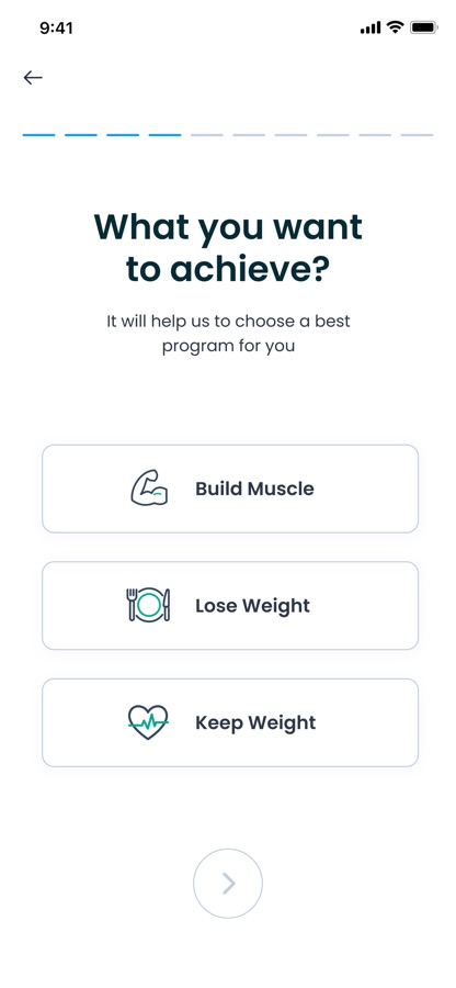 Goal question: build muscle, lose weight, keep weight
